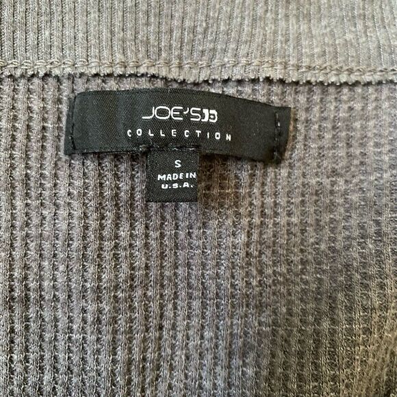 Joe's Jeans Long Sleeve Henley‎ Top Size S Brown Casual W/ Elbows Cutouts Y2K - Picture 2 of 11